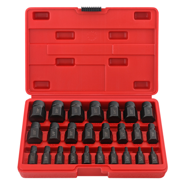 25 Piece Steel Durable Screw Extractor Kit, Easy To Remove Damaged Bolts and Screws - Extractor Removal Tool