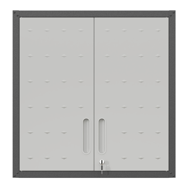 Metal Wall-Mounted Tool Storage Cabinet with Locking Door and 1 Shelf 1 Opened Drawer for Garage Warehouse,Office,Assembly Required