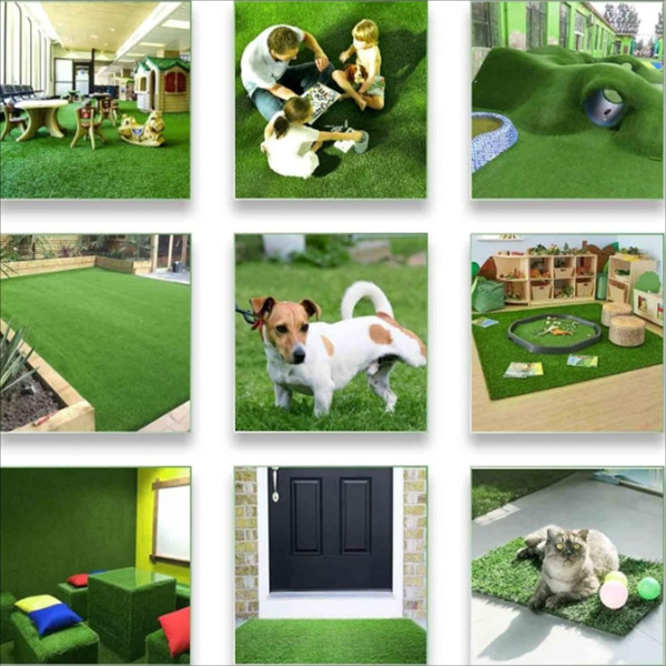 Artificial turf, professional dog mat large turf outdoor carpet terrace pet lawn, artificial carpet with drainage holes, 3.28FT * 6.56FT