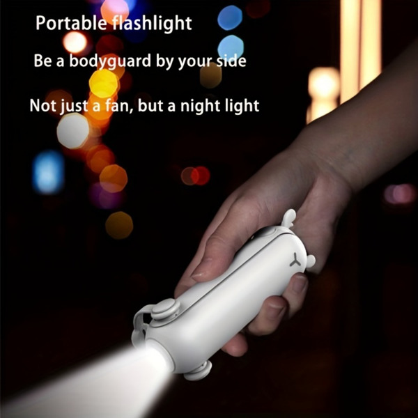 Portable folding handheld fan USB multifunctional charging treasure Flashlight 3-in-1 mini fan(Random color)