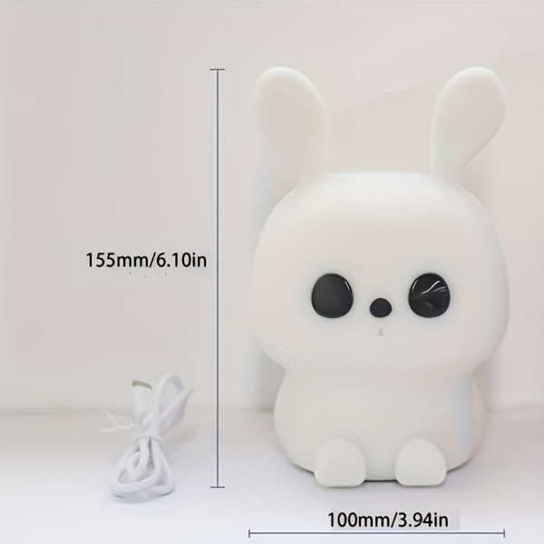 1 LED Bunny/Fat Bear/Stupid Bear/Chestnut Bear/Duck Night Light, Cute Rainbow light Changing Silicone Light, Pat Control, USB Charging Soft Silicone Light, Christmas Gift for Girls, Boys(Random color)