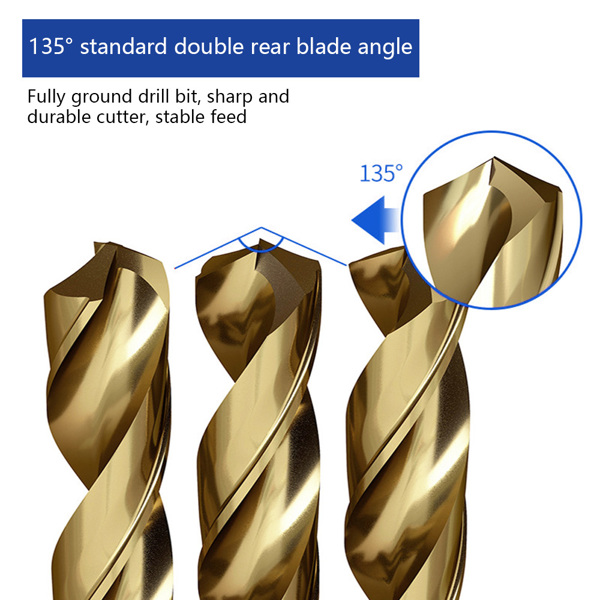 51 Piece Set of Cobalt Containing Fried Dough Twists Drill Hand Electric Drill Drilling Bit Set Wholesale High-speed Steel Straight Shank Fried Dough Twists Bit