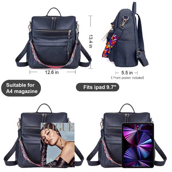 Women's Fashion Backpack Purses Multipurpose Design Handbags and Shoulder Bag Leather Women Backpack School Bag