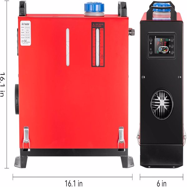 All in One 8KW 12V-24V Portable Diesel Air Heater with Muffler, Remote Control, LCD Monitor, Fast Heating Defrost Defog for Campers, Truck, RV, Boat, Garage