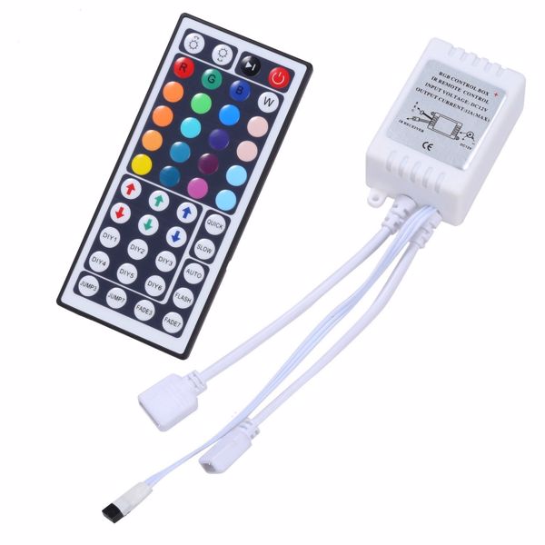 44Keys IR Remote Controller with Dual Connector  For RGB LED Light Strip