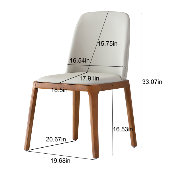 Dining Chairs Set of 2, Modern PU Leather Dining wooden Legs for Living Kitchen Dining Room