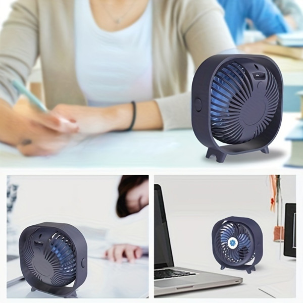 New desktop small fan Rechargeable desktop fan Portable office student dormitory home mini fan Mute(Random color)