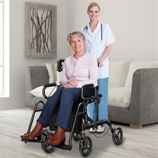 Practical Folding Rolling Walker Transport Wheelchair 