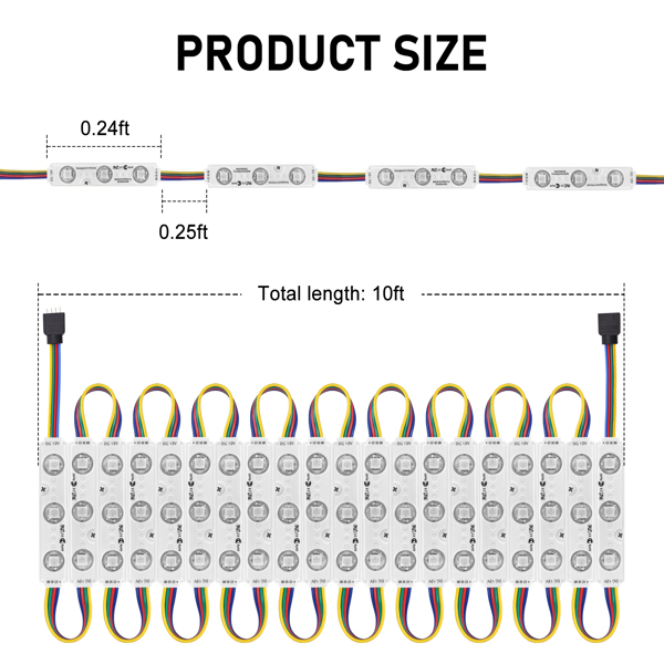 Waterproof 5050 SMD RGB LED Module Light Store Front Window Letters Sign Lamp