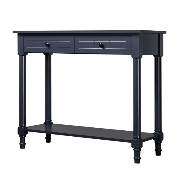 2-Tier Console Table with 2 Drawers， Console Tables for Entryway, Sofa Table with Storage Shelves, Entryway Table Behind Sofa Couch, for Living Room, Kitchen, Black