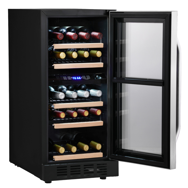 ZOKOP Dual Zone Wine and Beverage Refrigerator, 26 Bottle Wine Fridge with Independent Temperature Control & Glass Door, Built-in/Freestanding/Under Counter Wine Cooler Chiller for Wine Champagne Beer