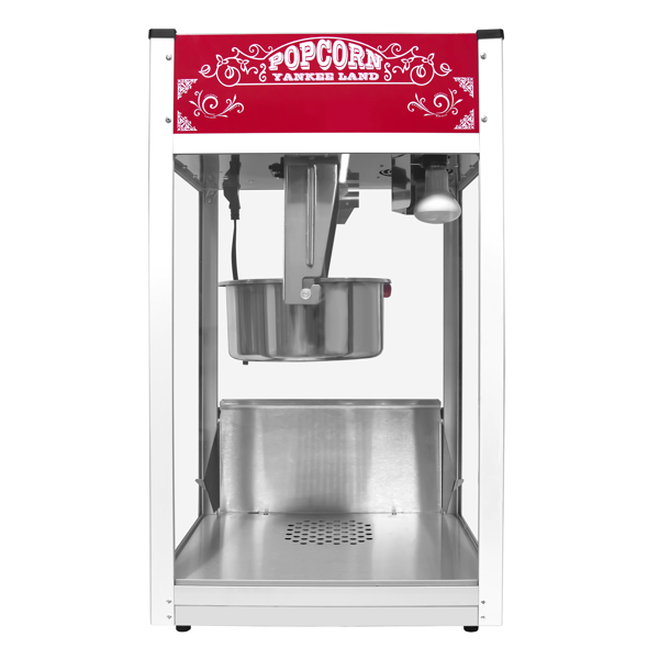  Commercial Popcorn Machine, 12 Oz Kettle, 1440 W Countertop Popcorn Maker for 80 Cups per Batch, Theater Style Popper with 3-Switch Control Steel Frame Tempered Glass Doors 1 Scoop 2 Spoons, Red 