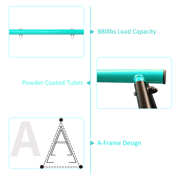 Swing Stand Frame, Swing Set Frame for Adults, Heavy-Duty Metal A-Frame Backyard Swing for Indoor Outdoor, Swing Chair, Porch Swing,Green(Without Swing)