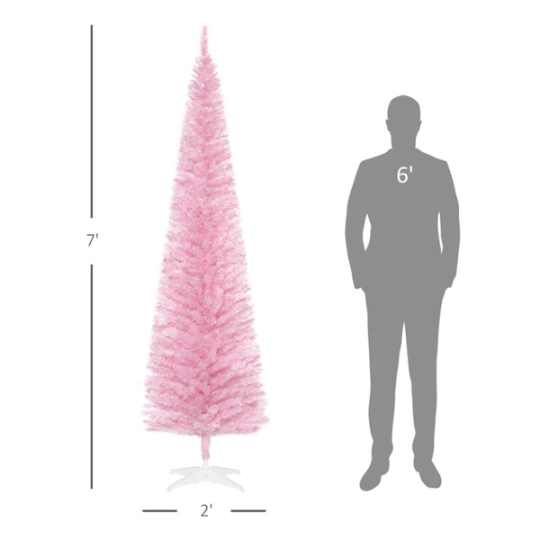 7 foot pink Christmas tree with bracket