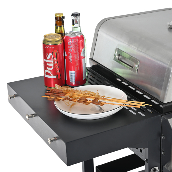 2+2 Multi-function Burner Gas Grill and Griddle Combo with Cover for Outdoor Cooking While Camping or Tailgating - BBQ,FRYING,PIZZA.