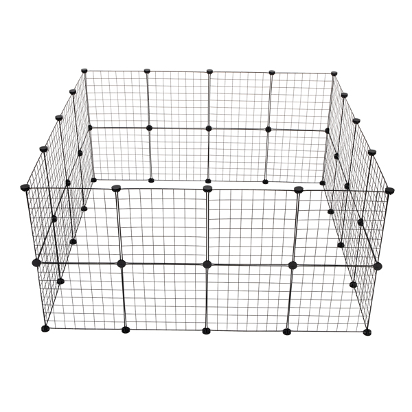 Pet Playpen, Small Animal Cage Indoor Portable Metal Wire Yard Fence for Small Animals, Guinea Pigs, Rabbits Kennel Crate Fence Tent Black 24pcs (And 8pcs For Free)