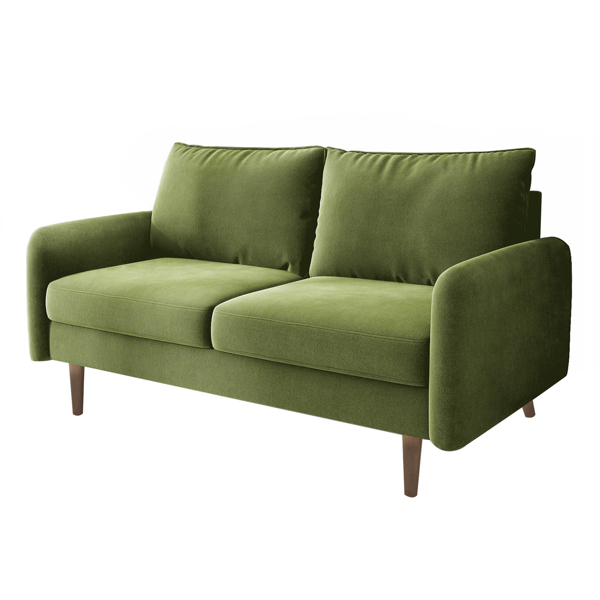 56.3" Velvet Round Arm Apartment Loveseat