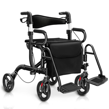 Practical Folding Rolling Walker Transport Wheelchair 