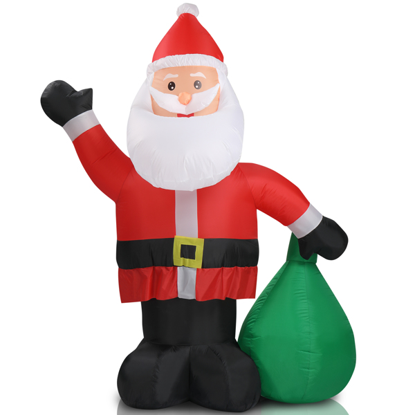 6 FT Lighted Christmas Inflatable Decoration, Inflatable Santa Claus with Large Gift Bag, Funny Blow Up Yard Decorations with Built-in LED Lights for Holiday Party Front Yard Lawn Garden Decor