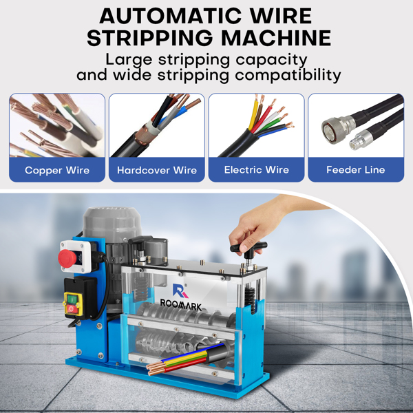 Kabelabisoliermaschine Elektrische 370W,Abisolierzange automatisch, 1,5mm-38 mm,23m/min,kabelschälmaschine mit 10-Klingen,für Recycling Kupferdraht