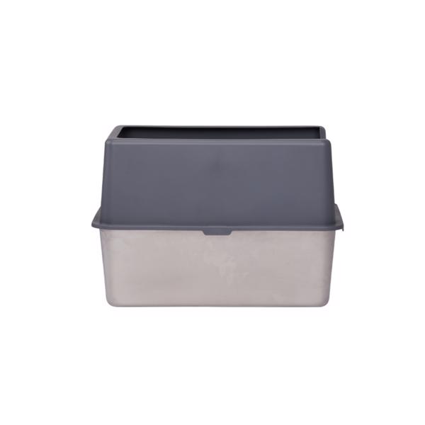 XXL Stainless Steel Cat Litter Box with Lid, Extra Large Litter Pan with High Sides, Easy Cleaning, Include Double Layer Litter Mat and Scoop, Gray