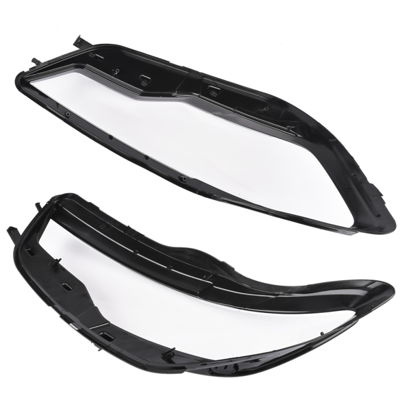 For Audi C7 A6L A61 13-15 Pair Front Clear Headlight Lens Cover Lampshade Lense