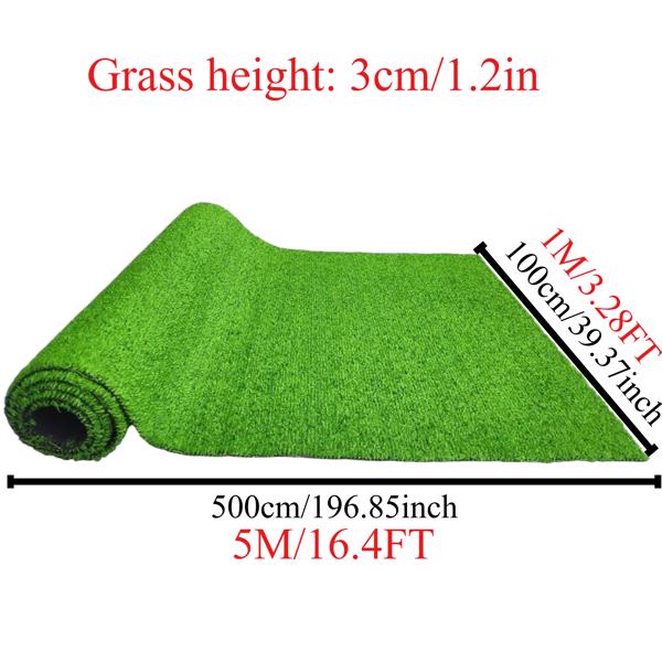 Artificial turf, professional dog mat large turf outdoor carpet terrace pet lawn, artificial carpet with drainage holes, 3.28FT * 16.4FT