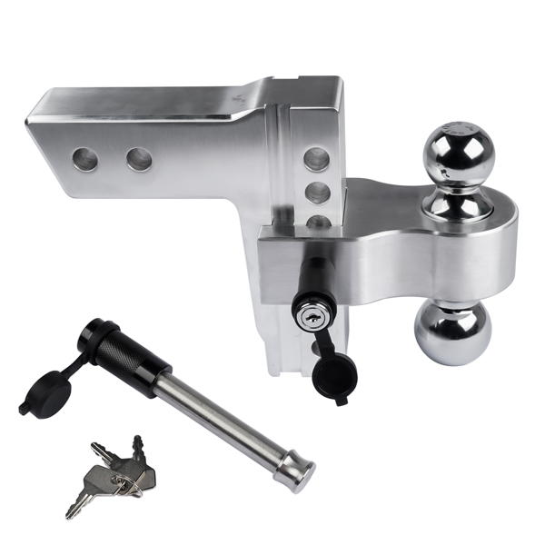 Aluminum Trailer Hitch Ball Mount Fits 2.5-Inch Receiver 18500LBS, with Locks