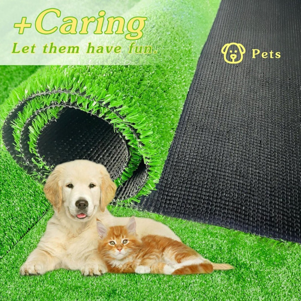 Artificial turf, professional dog mat large turf outdoor carpet terrace pet lawn, artificial carpet with drainage holes, 3.28FT * 6.56FT