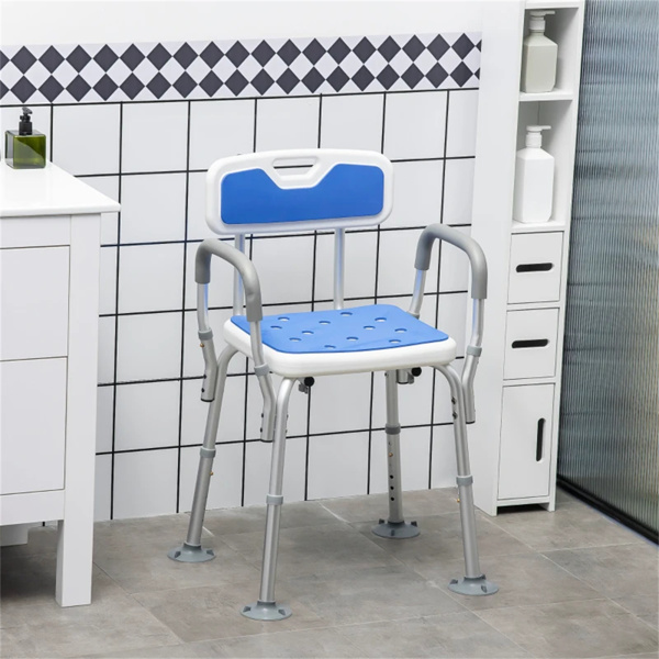 Anti slip shower chair with adjustable height