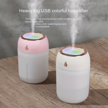 Portable Mini Humidifier, 220ml,Pink Small Cool Mist Humidifier, USB Personal Desktop Humidifier For Bedroom Travel Office Home