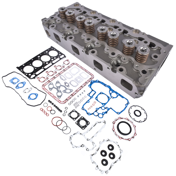 Cylinder Head & Full Gasket Set for Bobcat BL470 BL575 S175 T190 Kubota V2003