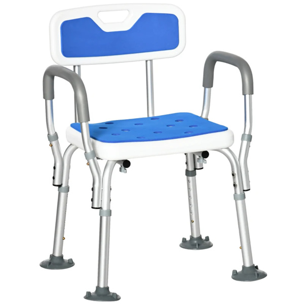 Anti slip shower chair with adjustable height