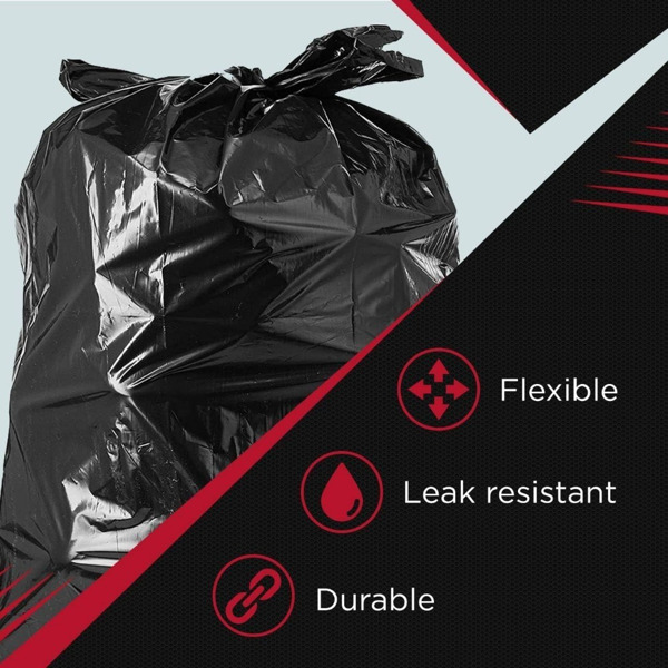 High capacity heavy-duty garbage bag: 1.9 MIL industrial strength, high capacity, heavy-duty, leak proof for outdoor, industrial, and household use -1.9 MIL/45 Gallan, 35 inches * 39.4 inches