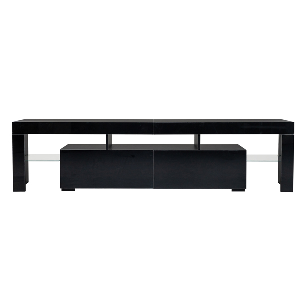 黑色 UV高亮漆面密度板+柜体三胺面刨花板 180*35*45cm 两抽 电视柜 RGB 16色 USB接口灯带-4