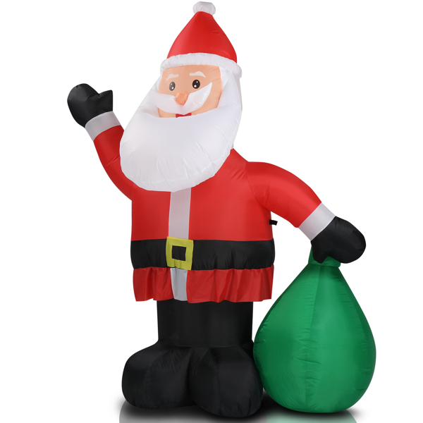 6 FT Lighted Christmas Inflatable Decoration, Inflatable Santa Claus with Large Gift Bag, Funny Blow Up Yard Decorations with Built-in LED Lights for Holiday Party Front Yard Lawn Garden Decor