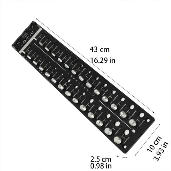 Black Screw and Nut Thread Detector Screw Measuring Gauge - Bolt and Nut Identifier Gauge with Inch and Centimeter Scales, Solid Aluminum Bolt Size and Thread Gauge