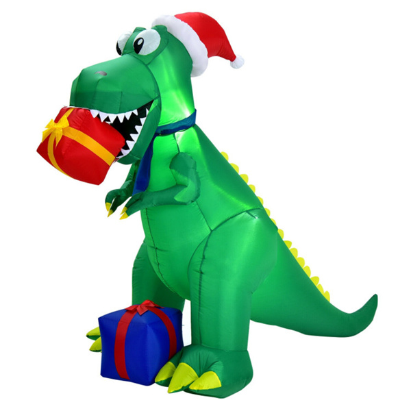 6 Feet Christmas Inflatable Dinosaur Christmas Decoration