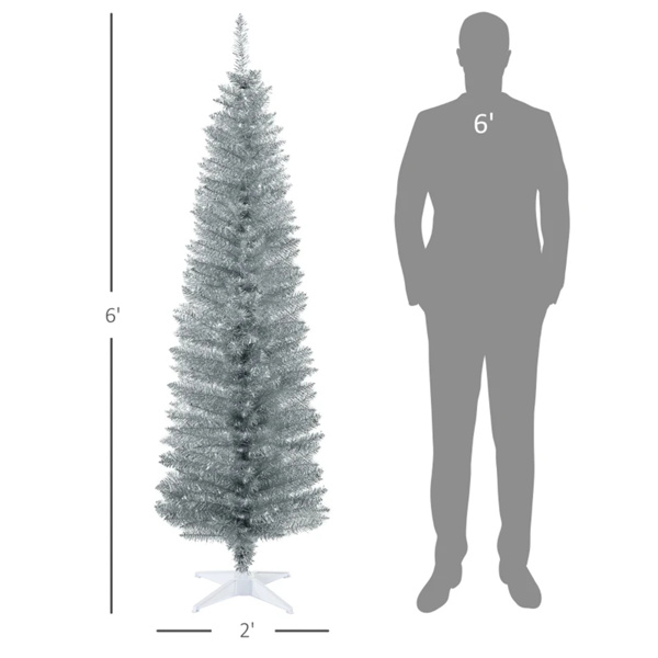 6-foot silver Christmas tree with bracket