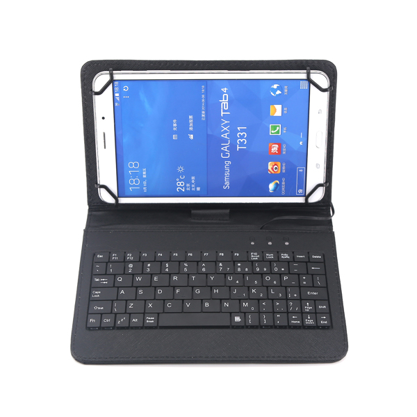 7inch universal Tablet Leather Stand Case With Type C Wired Keyboard