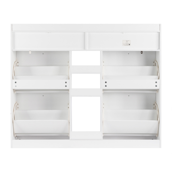 FCH 4 Drawers 2 Drawers with Top Baffle Shoe Cabinet Particle Board 128*25*107cm White