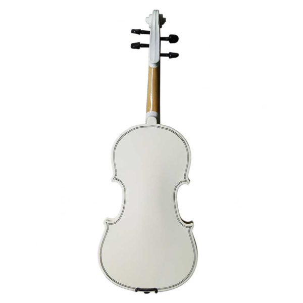 Glarry GV100 4/4 Acoustic Violin Case Bow Rosin Strings Tuner Shoulder Rest White