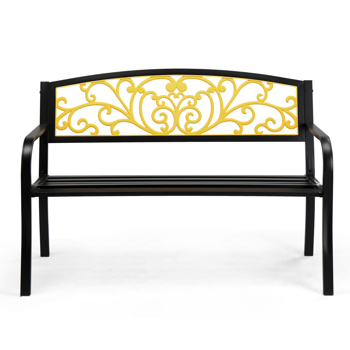 50" Iron Outdoor Courtyard Decoration Park Leisure Bench