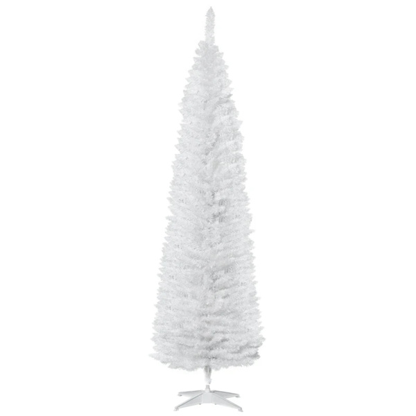 7 foot white Christmas tree with bracket