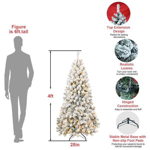 Pre-lit Flocked Artificial Christmas Tree