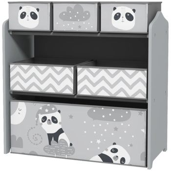 Grey toy organizer with storage box