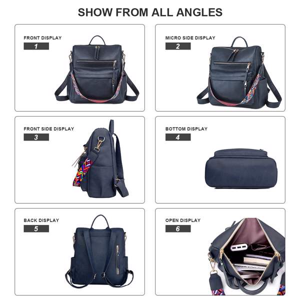 Women's Fashion Backpack Purses Multipurpose Design Handbags and Shoulder Bag Leather Women Backpack School Bag