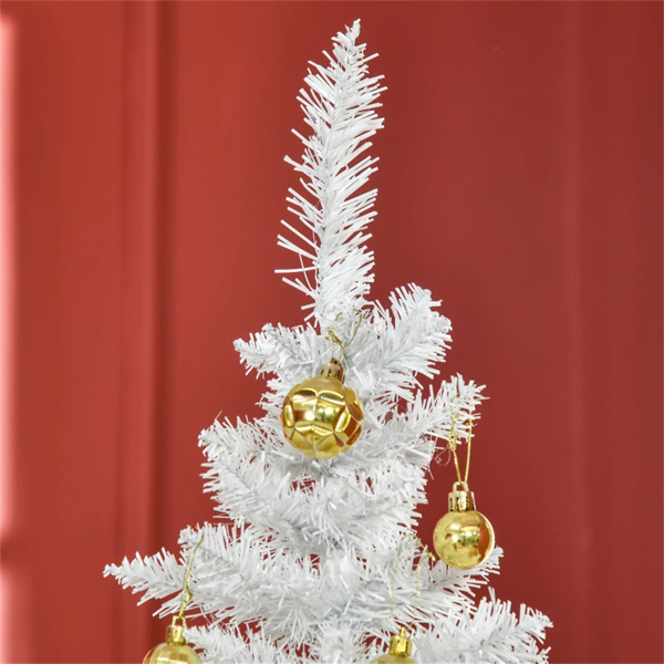 6 foot white Christmas tree with bracket