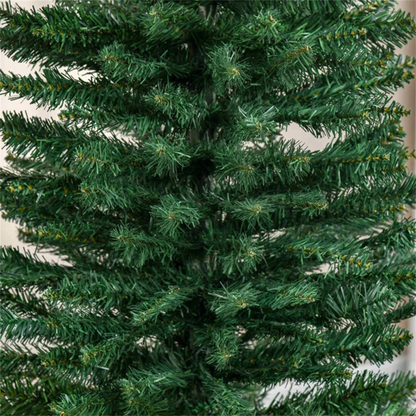 7 foot green Christmas tree with bracket