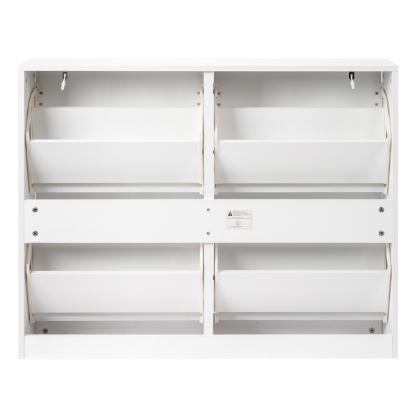 FCH 2 Rows 4 Drawers Shoe Cabinet Particle Board 102*25*78.5cm White